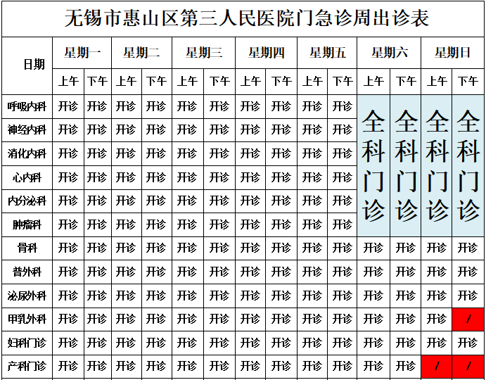 3月门急诊及外院专家坐诊表